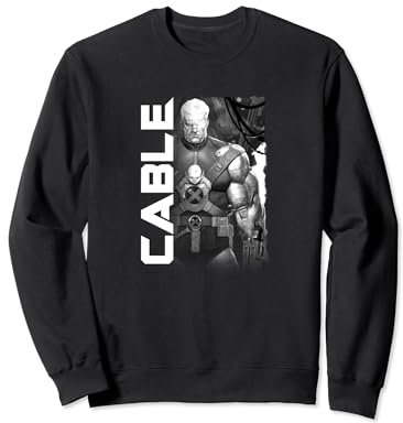 Marvel X-men Cable Black And White Vintage Sweatshirt