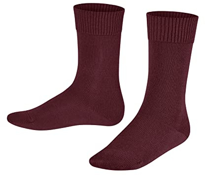 FALKE Unisex Kids Comfort Wool K So Thick Warm Plain 1 Pair Socks, Red Ruby 8830, 12-2.5