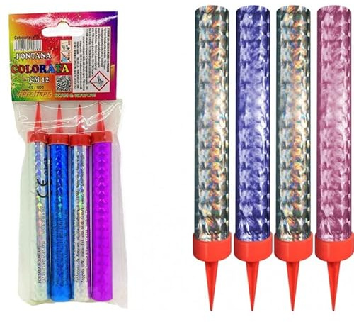 Lot de 2 bougies colorées fontaine 12 âges 14 cm + usage extérieur