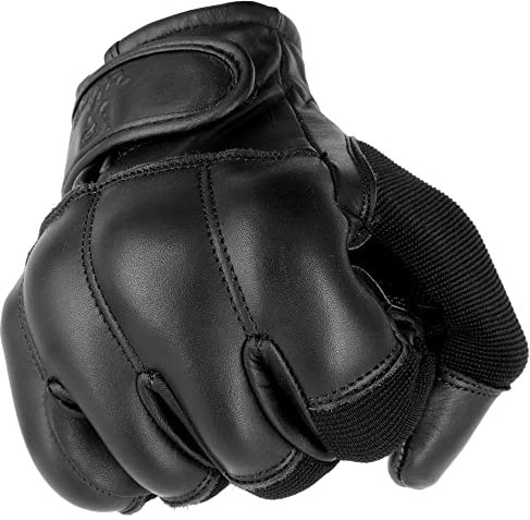 TacFirst SECURITY Quarzhandschuhe H014 360° schnitthemmend, Touchscreen Sommer CoolDuty atmungsaktive Echtleder Quarzsand Einsatzhandschuhe (Schwarz, M)