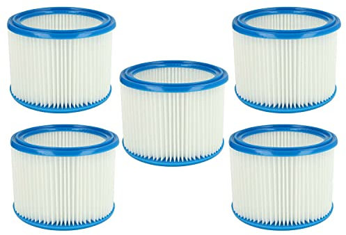 vhbw 5x filtro a pieghe piatte compatibile con Bosch GAS 1200 L, GAS 15 L aspirapolvere - Cartuccia filtrante