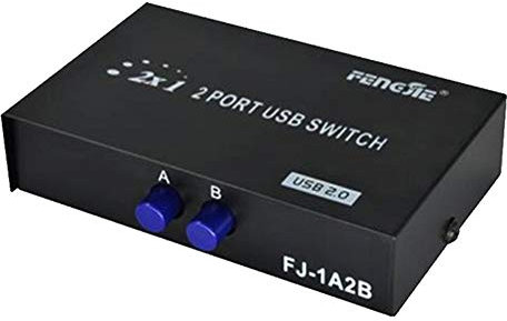 I43CS Commutatore USB, 2 porte USB 2.0 KVM Switch per stampanti, scanner, chiavetta USB e lettore di schede, pulsante di commutazione semplice – Condividi un dispositivo USB tra due computer