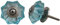KPAVIR Interior Home/Küche/Kleiderschrank Schubladenknöpfe Kristallglas und Metall, 6er-Set (Türkis)
