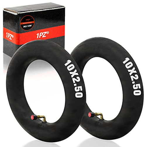 1PZ S10-2X5 2x Cámaras de Aire 10 pulgadas 10x2.50 con Válvula curva 90 grados, Cámara Reforzada para Patinete Eléctrico KUGOO M4 Pro Zero 10X, Repuesto para Neumático 10x2,50 o 80/65-6 y 255x80