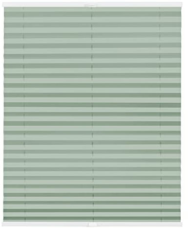 Lichtblick Plissee Klemmfix nach Maß, ohne Bohren, verspannt, Hitzeschutz, Blickdicht, Made in Germany, Thermoplissee - Hellgrün 50 cm x 130 cm (B x L)