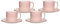 Ritzenhoff & Breker Jasper Kaffeetassen mit Untertassen, 4er Set, Rosé, 240 ml, Kaffeegeschirr mit Soft-Touch-Haptik & Mattglasur, Spülmaschinengeeignet
