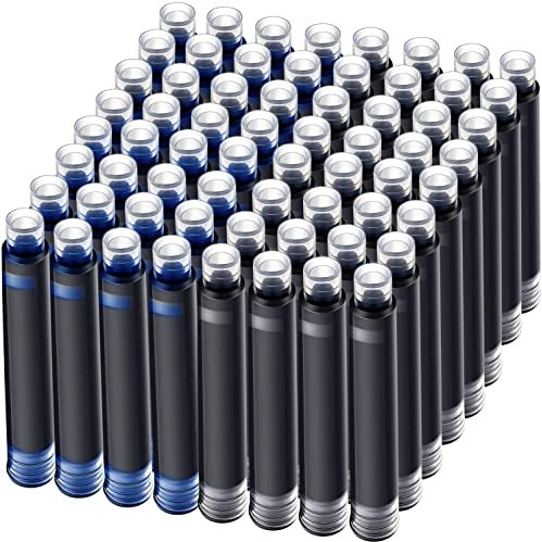 20 Stück Schwarz Blau 3.4mm Ersatz-Tintenpatrone Für Einziehbarer Füllfederhalter, Einziehbarer Füllfederhalter, Cloud Grip Brush Title Pen Super weicher Stift, Geeignet für Schulklassen