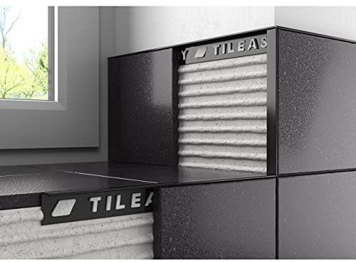 Tileasy Black 10mm Square Edge Metal Tile Trim - BAT10