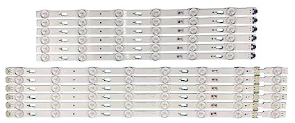 WAHRE Tira de LED de 12 Uds Compatible con Samsung UE55KU6070 UE55JU6750 UE55JU6450U UE55JU6060 UE55JU6480U UE55MU6120K UE55JU6500K UE55MU6220