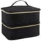 Jaeskeclip Nagellack-Tasche, doppellagiger Oxford-Stoff, Reißverschluss, 30 Fächer, Nagellackhalter, Maniküre-Werkzeuge, Nagellack, Lippenstift, tragbare und Beauty-Tools-Aufbewahrungsbox (schwarz)