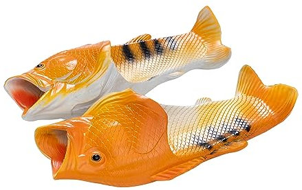 TUOJINRUIDA Fisch Schlappen Unisex - Lustige Fisch Badelatschen für Herren oder Damen - Fun Hausschuhe für Strand, Dusche & Pool, Spaziergänge im Freien - 38-39