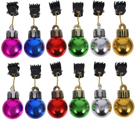Warmhm 12er Set Weihnachts Bart Clips Bunte Weihnachtsbaum Accessoires Für änner Glänzende Gesichts Haar Dekorationen Festliche Bart Ornamente Für Weihnachtsfeiern Zufällige Farben
