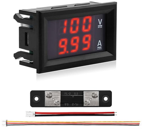 VooGenzek 0.28 LED Voltmeter Amperemeter, Detektor Spannung Strommesser Panel Ampere Voltmeter, DC 0-100V 50A, mit 50A Stromnebenschluss, für Multimeter Volt Amperemeter Panel