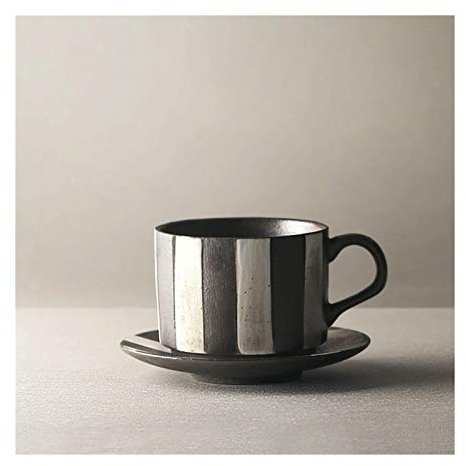 MaGiLL Tazza da caffè Tazze da caffè in ceramica dal design classico Tazze da 6,6 once con piattini per bevande calde o fredde come tazze di cacao, latte, tè o acqua