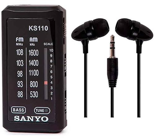 Sanyo Ks-110n Color Negra Radio Bolsillo Am/FM Auriculares Incluidos