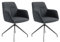 byLIVING Esszimmerstuhl Memphis / 2er Set/Bezug Kunstleder anthrazit/Polstersessel Sitzschale 360° drehbar/mit Keder/Gestell Metall schwarz/Esszimmerstuhl/B 62, H 96, T 60 cm