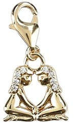 Depesche 11785-060 Charms Express yourself - Anhänger für Halsketten und Armband, Zwillinge, vergoldet, als kleines Geschenk
