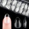 Amabro 504pcs Press on Nails Short, PMMA Resin False Nail Tips 12 Sizes Pre-shape Half Matte Soft Gel Fake Nails Clear Full Cover Acrylic False Nails for Extension Nail Salon and Home DIY(Almond)