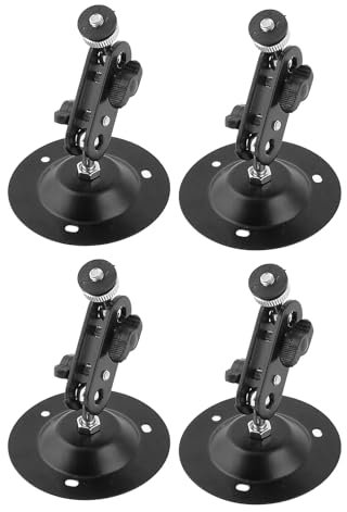 Uotyle 4pcs Metal Ring Camera Mount,Camera Wall Mount Cctv Camera Bracket Stand Holder (Black)