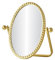 HuiDao Vintage Tischspiegel mit Tablett, Eitelkeitsspiegel mit Metallrahmen, Antiker Schminkspiegel Dekorative 360° Drehscheibe, Spiegel Tisch für Kommode, Schlafzimmer, Badezimmer (Gold, M-Oval)