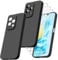 Ysjisy Coque Compatible avec Honor 200 Lite 5G avec 3 Pièces Protection Écran en Verre Trempé, Housse Souple et Silicone, Étui Anti-Empreintes et Antichoc - Noir