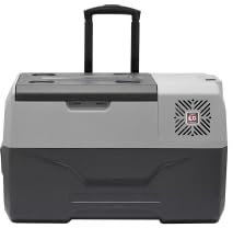 FASEBA Nevera 12/24/220V 30L Compresor LG Con Bluetooth y enchufe con conexión Usb (Con Ruedas y barra telescópica), para coche, camping, camión,nevera 12v compresor, nevera portatil electrica.