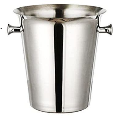 SaryEdge Stainless Steel Bar Ice Bucket Two Handles Champagne Bucket Golden Wine Bucket Spit Wine Barrel Container Ktv Club Bar Tools