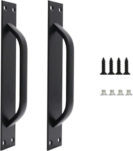 Uvilpa Aluminum Alloy Shed Handle Barn Door Handles and Pulls Cabinet Door Flate Handles Fire Door Handles Surface Mounted Door Handle Closet Metal Handles with Screws for Kitchen Bedroom Bathroom