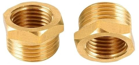 MiJunHD 2PCS Brass Reducer Connector | BSP Female Thread G 1/4 ≈ 12mm to Male Thread G 3/8 ≈ 16mm | Pipe Thread Reducing Joint Plumbing Adapter for Pipe Connection Converting