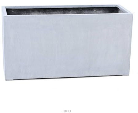 Artificielles.com - Jardinière rectangulaire en Fibre de Verre H 50 cm Gris Ciment - dimhaut: H 50 cm - Couleur: Gris Ciment