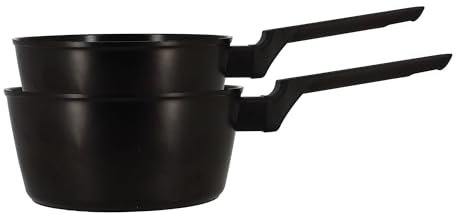 MENASTYL - Lot 2 casseroles 18 et 20cm en aluminium noir induction - 6020298