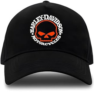 Schwarze Kappe für Harley Moto Fans - Öko-Baumwolle - Geschenk für Motorradfahrer, Schwarz , 56/58 cm