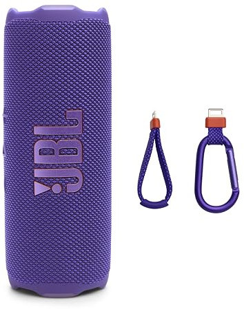 JBL Flip 7 Portable Waterproof and Drop Proof Speaker, Pro Bold Sound with AI Sound Boost, 16 Hours Battery Life and PushLock System with Interchangeable Accessories (Purple)