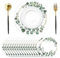 50 Stück Eukalyptus Blätter Papier Platzsets rund Papier Tischsets Eukalyptus Hochzeit Einweg Platzsets rund 34 cm, Tisch Dekor für Geburtstage, Hochzeiten, Babypartys, Partys