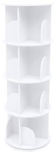 Wulimasun Drehbares Bücherregal,4-Tier Drehendes BüCherregal 360 Bücherregal Freistehendes Aufbewahrungsregal Display Rack,Für Wohnzimmer, Schlafzimmer, Arbeitszimmer
