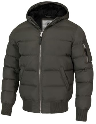 PITBULL - Winterjacke Herren mit Steppung Gopher, Jacke Herren mit Kapuze, Männer Steppjacke, Bequeme Windjacke, Windbreaker mit Reißverschluss, Jacke Winter