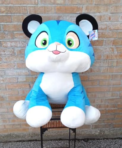 Generico Peluche Tigre Gigante, 90 cm Scegli il Colore Azzurro o Rosa (Azzurro)