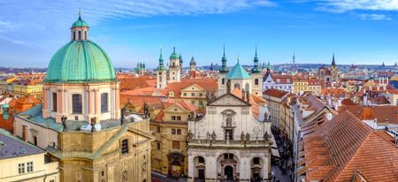 Acryl-Bild 110 x 50 cm: Panorama -Citiscape von Prag aus Charles Bridge, Tschechische Republik (54496685)