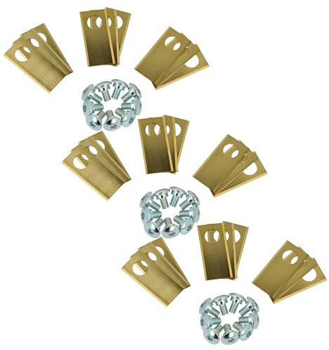 vhbw 27x Ersatz-Messer kompatibel mit Worx Landroid M WG755E, M WG143E Rasenmäher - Ersatzklinge Silber Gold, Stahl (Titanbeschichtung)