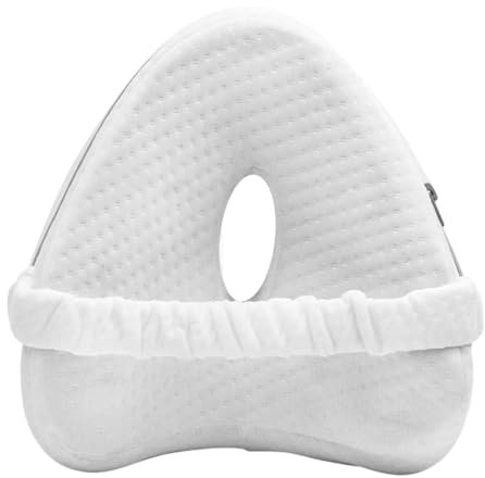 Coussin Genoux pour Dormir, Coussin Entre Jambes pour Dormir, Coussin pour Genoux Dormir en Mousse à Mémoire de Forme, Coussin Celsius Entrejambe pour Dormeurs Latéraux et Femmes Enceintes (Blanc)