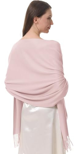 lifwimner Pashmina Schal Damen Festliche Stola für Abendkleid Tücher Schultertuch Geschenk für Winter Hochzeit Herbst Braut Party (Rosa)