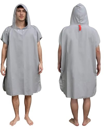 PIWOSGOL Poncho Surf Uomo Donna Accappatoio Poncho Asciugamano in Microfibra con Cappuccio per Muta Cambio per Spiaggia, Surf, Campeggio, Sauna e Viaggi