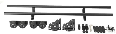TABODD 2M Rollleiter-Hardware-Bibliothek, Schiebeleiter-Hardware-Kit mit Bodenrolle Gleitleiterschienensatz für Bücherregale und Lager, Rollleiter Spur Vollset Hardware für Bibliothek