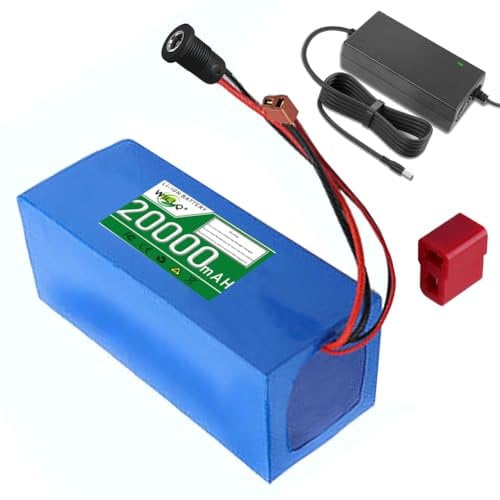 WILLQ 24V 36V 48V Ebike Lithium Battery 52V 60V 72V Li-ion Battery 20Ah/20000mAh Rechargeable Backup Batteries with Charger for 0-1500W Bicycle Soocter Motor,72V20Ah
