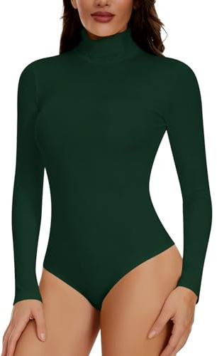 Joyshaper Donna Body a Collo Alto Maniche Lunghe Bodysuit Casual Elegante Bluse Camicie Maglietta Intima