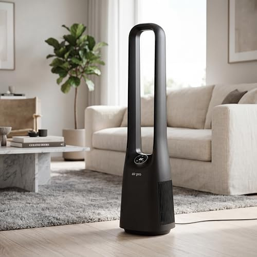 Air Pro 42 Bladeless Tower Fan SmartVoice™ & Remote Control - Quiet 90° Oscillating Fan Silent Standing Portable Circulator For Instant Home Office Cooling 12 Fan Speeds, 3 Modes 12-Hour Timer