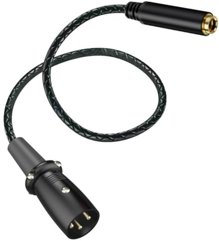 Inch Female to XLR Male Braided Connector Cable for Studio Interfaces, Podcast Mixers, Rehearsal Quarter Inch Female Xlr Adapter Braided Connector Cable Mixer Bridge Podcast Livestream Rehearsal