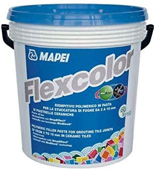 Mapei Flexcolor White Tile Grout 5kg - Ready Mixed Waterproof Grout for Bathrooms, Kitchens, Walls & Floors, Flexible Anti Mould White Tile Grout
