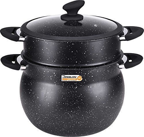 Klaus - Couscoussier / Cuit Vapeur 11 L Noir Pour Cuisiner Comme Sur De La Pierre 26 Cm De Diametre Tous Feux Dont Induction + Couvercle
