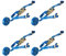 LOADCARE 4X Spanngurt Zurrgurt für Airlineschiene 1,2 Meter 500 daN, blau